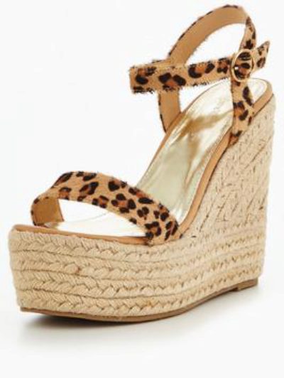 Myleene Klass Marni Leopard Print Leather Wedge - Animal